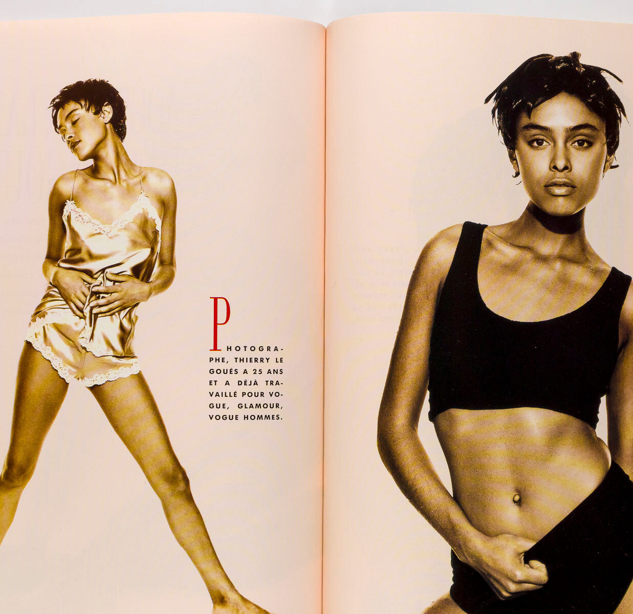ISABELLE ADJANI & JEAN PAUL GOUDE Paris Vogue Hommes magazine 1989 December MODE