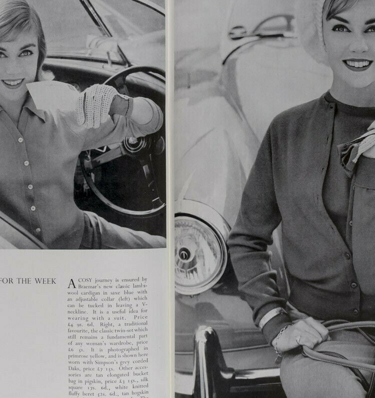 Tage Werner MOTOR SHOW Jaguar car JOHN FRENCH Tatler October 1956 Girls CLOTHES