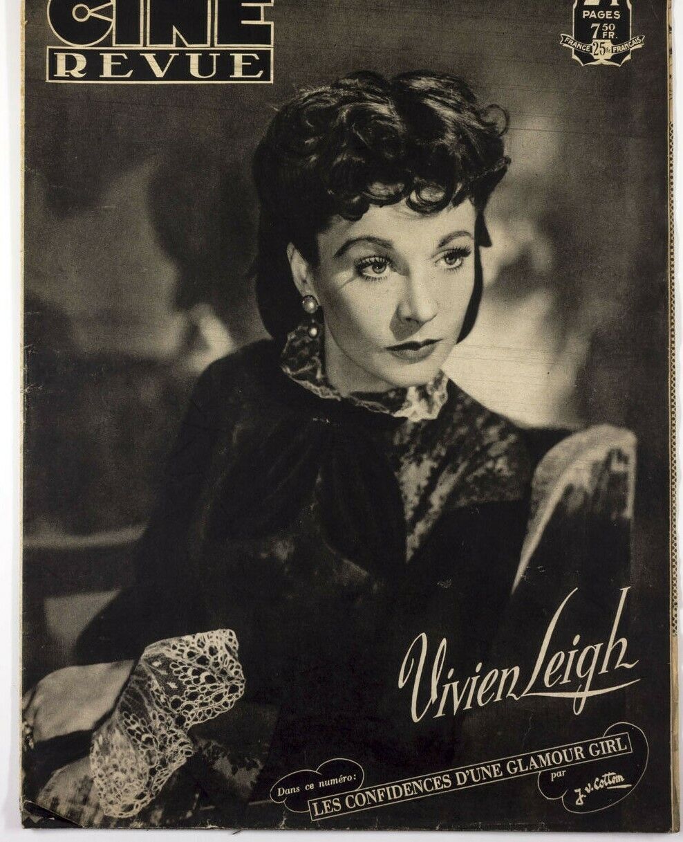 Vivien Leigh GLAMOUR GIRL ~ Rare post-war European film magazine CINEREVUE movie