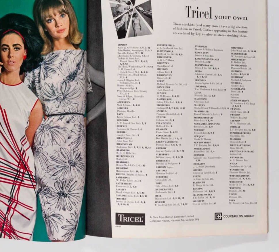 JEAN SHRIMPTON John Lennon APRIL ASHLEY Vogue March 1964 Biba CHANEL vtg MOD UK