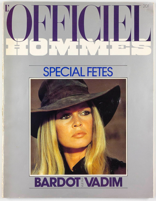 Brigitte Bardot ROGER VADIM Jean Daniel Lorieux L'OFFICIEL HOMMES January 1983
