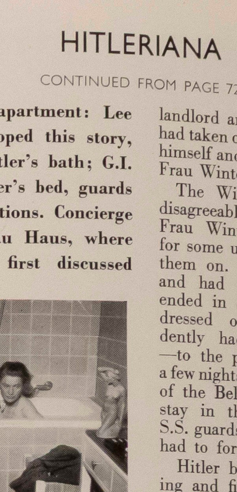 Lee Miller HITLER BATH Paris couture doll show NORMAN PARKINSON Vogue July 1945