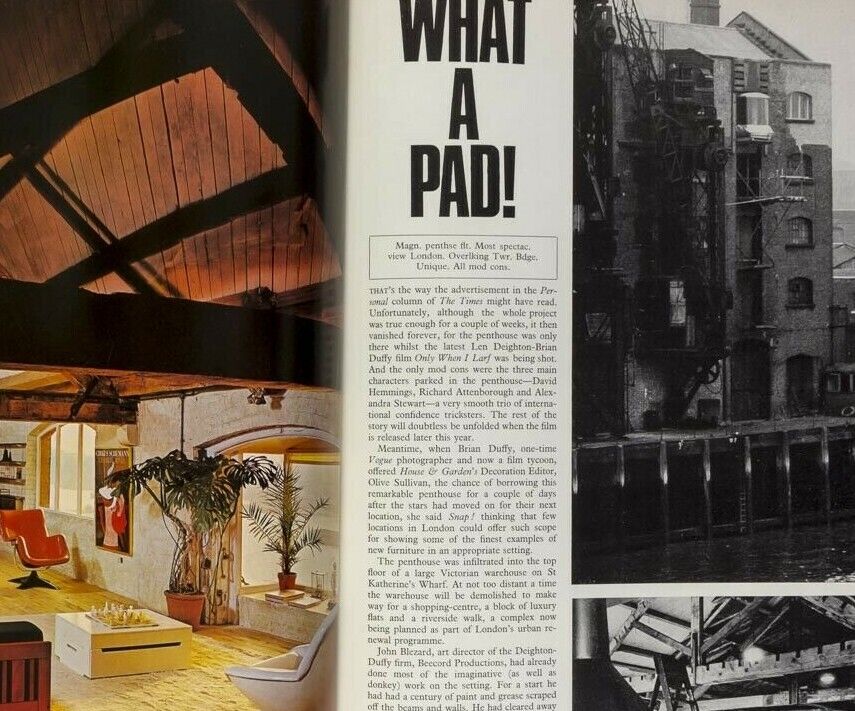 Biba LEN DEIGHTON Duffy DAVID HEMMINGS vtg 60s interiors HOUSE & GARDEN magazine