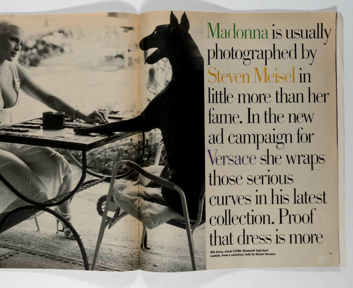 Madonna STEVEN MEISEL Versace Sunday Times magazine 1995 Gary Oldman DE KOONING