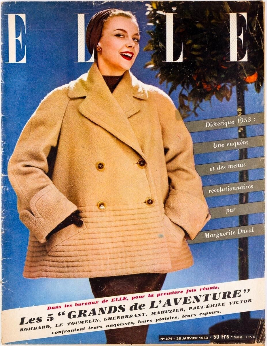 GEORGES BRASSENS Givenchy RAYMOND DE LAVERERIE Pierre Simon ELLE MAGAZINE French