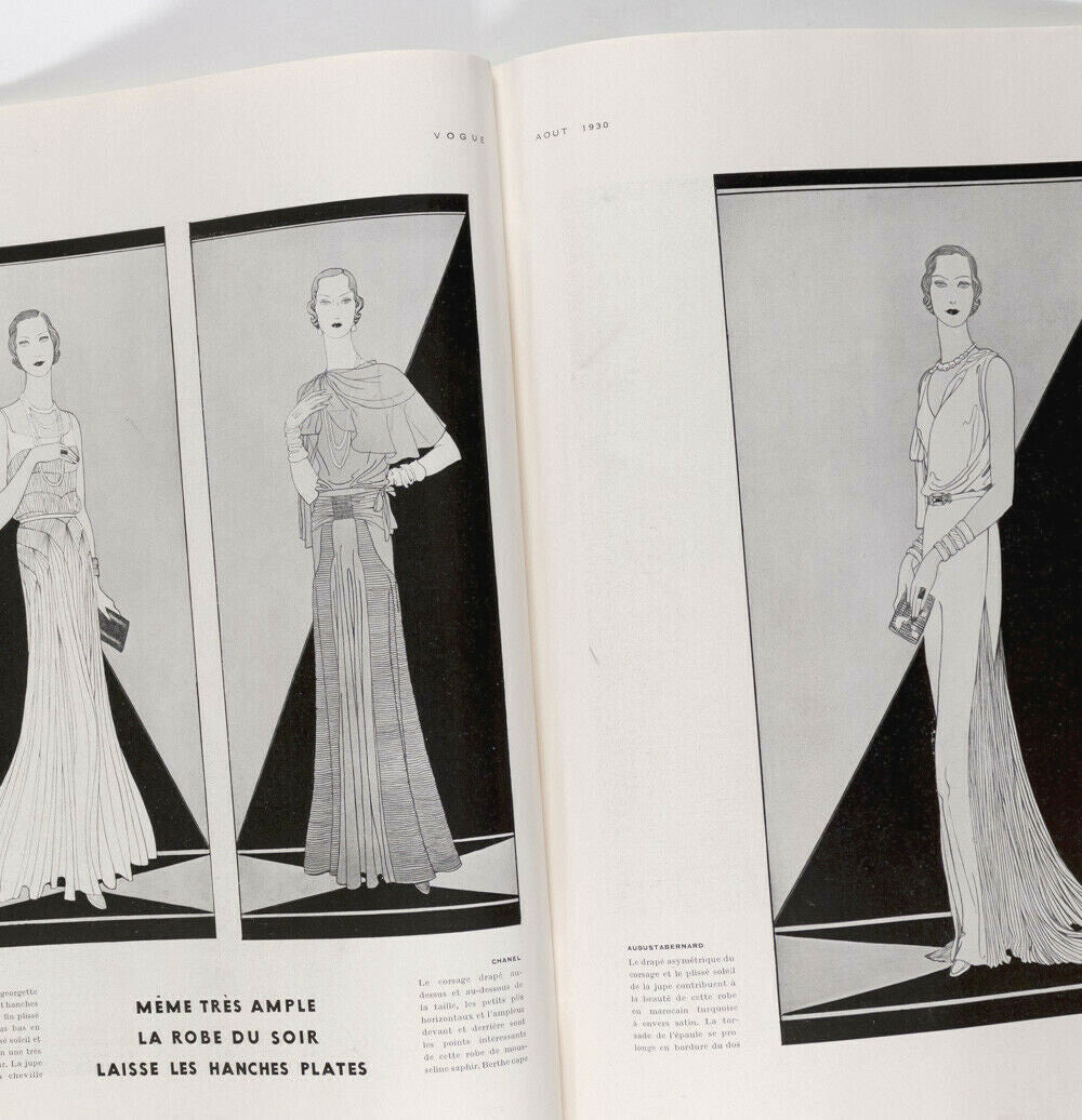 A.E.MARTY Art Deco AUGUST 1930 vtg PARIS VOGUE French fashion COLLECTIONS Travel
