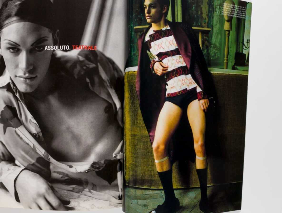BILLY WHITE Uruguay BRUCE WEBER Roversi L'UOMO VOGUE April 1998 Malaparte PAVESI