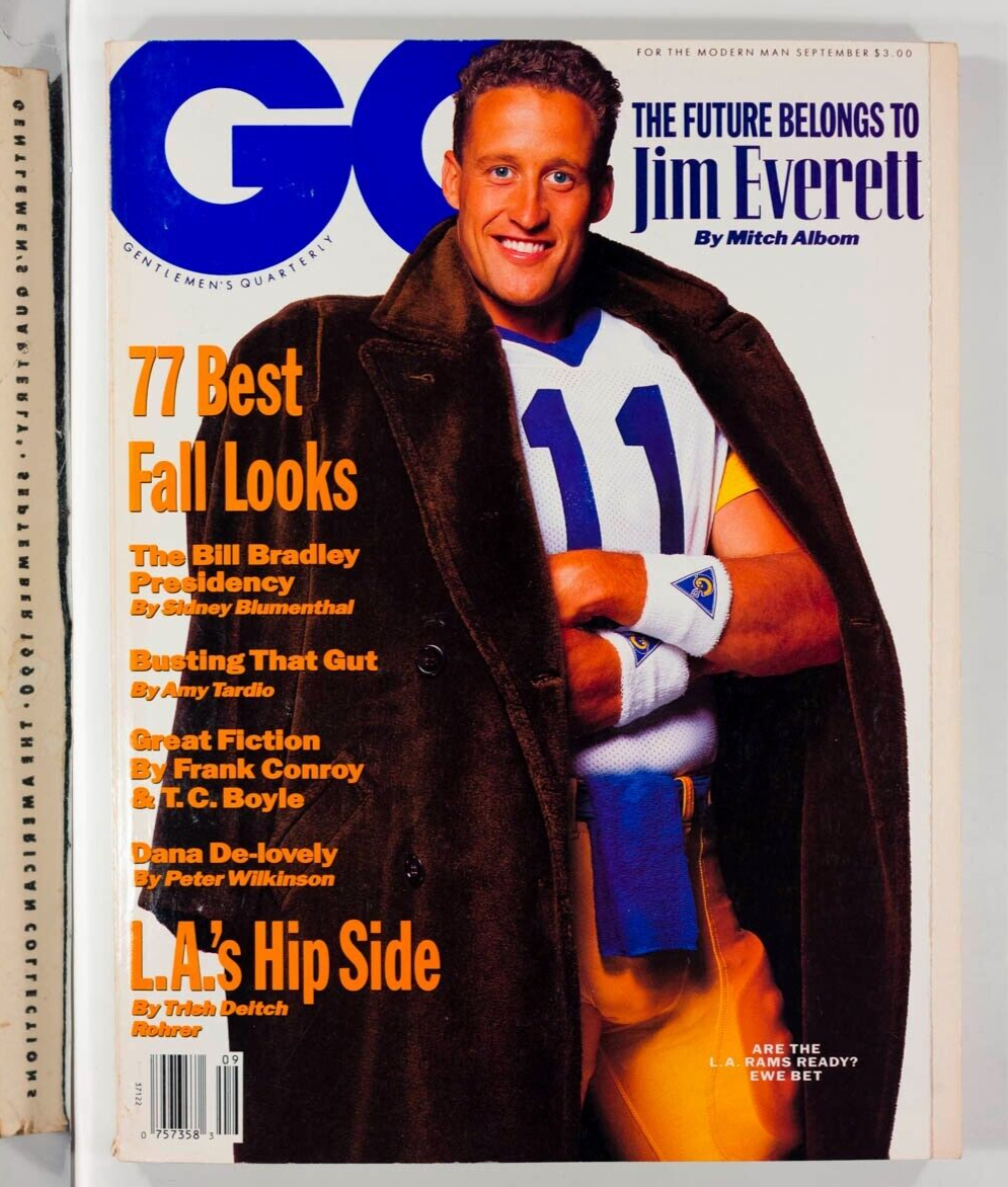 Jim Everett BILL BRADLEY Dana Delaney FRANK CONROY Fall looks US GQ magazine 90s