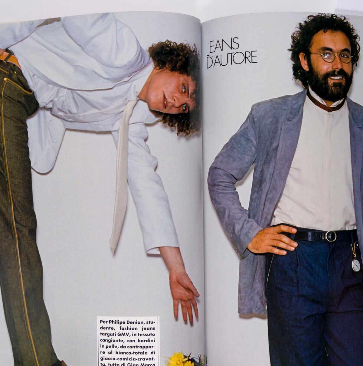 ANDY WARHOL Matt Dillon BRUCE WEBER Blue Denim Jeans ALDO FALLAI L'uomo Vogue 80
