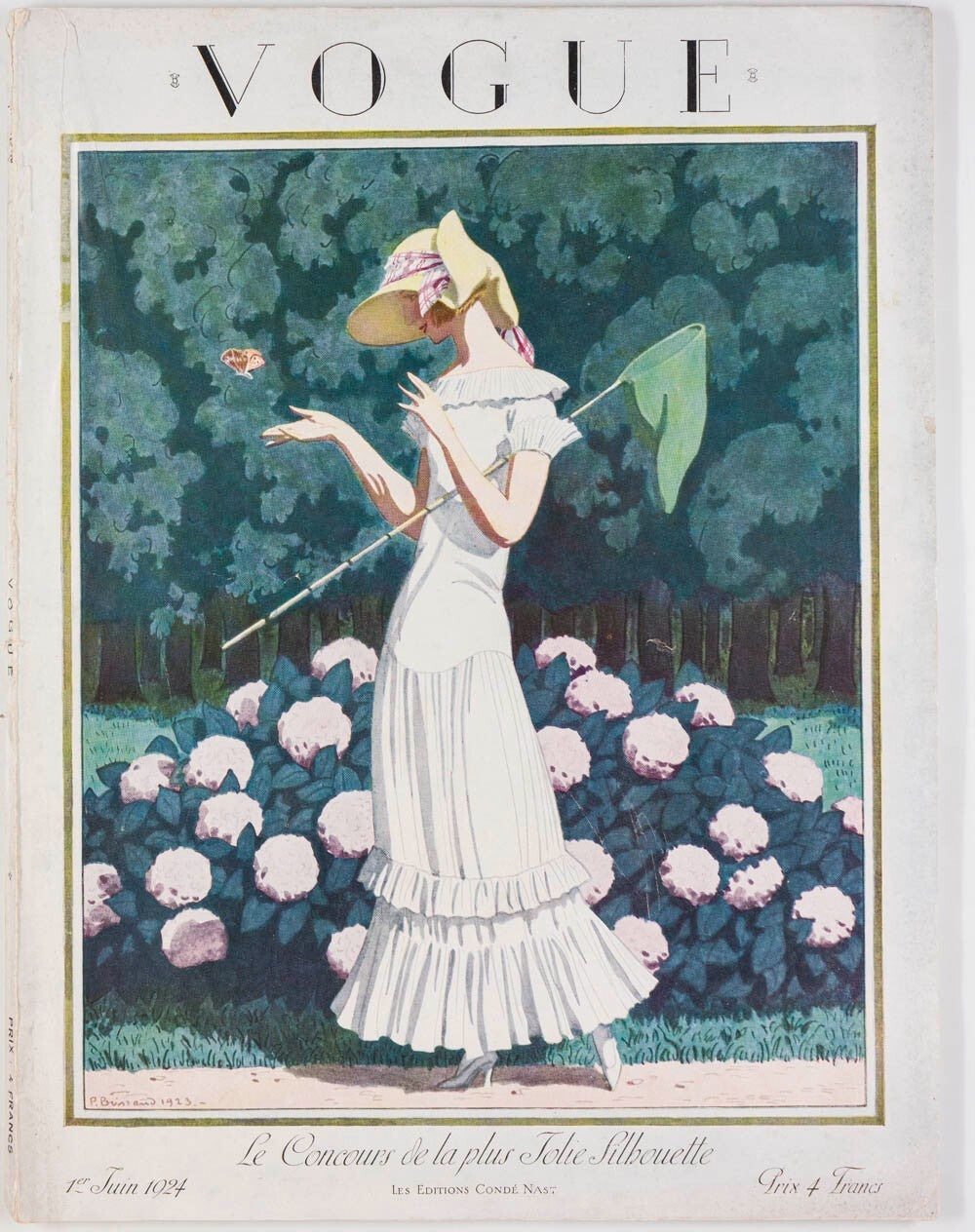 Butterfly Catcher PIERRE BRISSAUD Paris Vogue magazine FRENCH June 1924  100 yrs