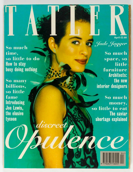 Jade Jagger NABILA KHASHOGGI Alexander McQueen RALPH LAUREN Tatler April 1997 UK