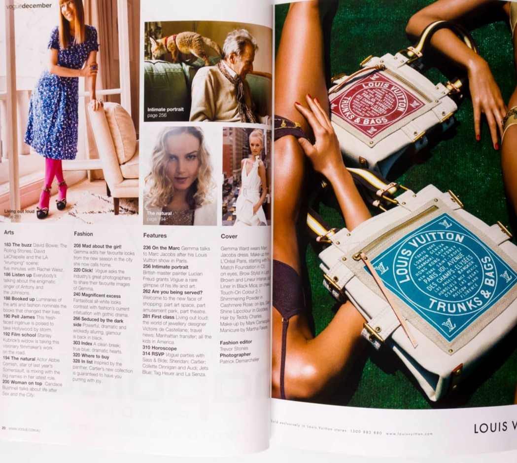 Gemma Ward edit MARC JACOBS Lucian Freud VOGUE AUSTRALIA December 2005 Lily Cole