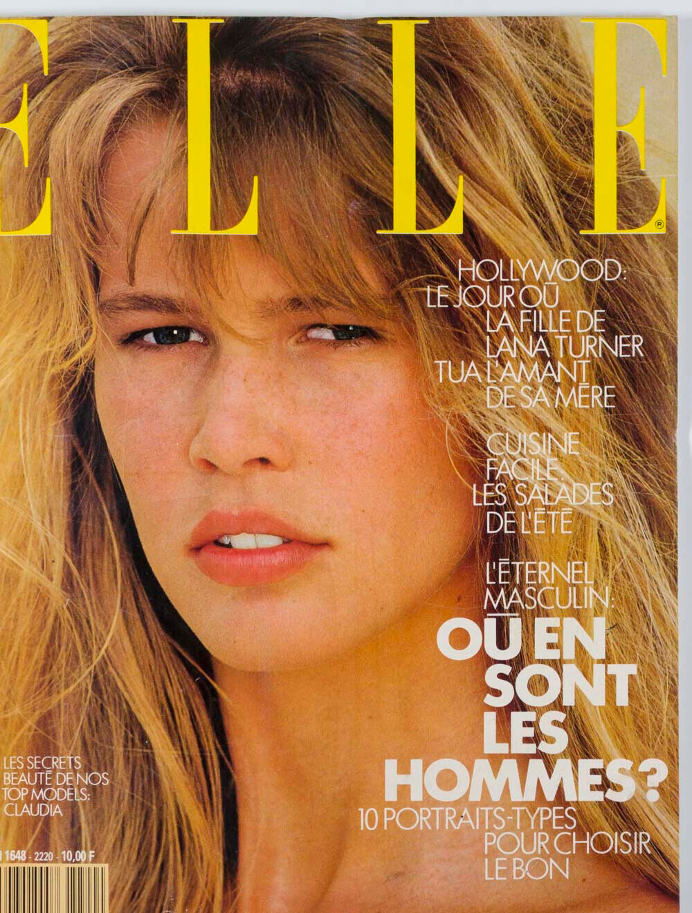 Claudia Schiffer 1st magazine over CYBILL SHEPHERD Ilonka Toppenberg FRENCH ELLE