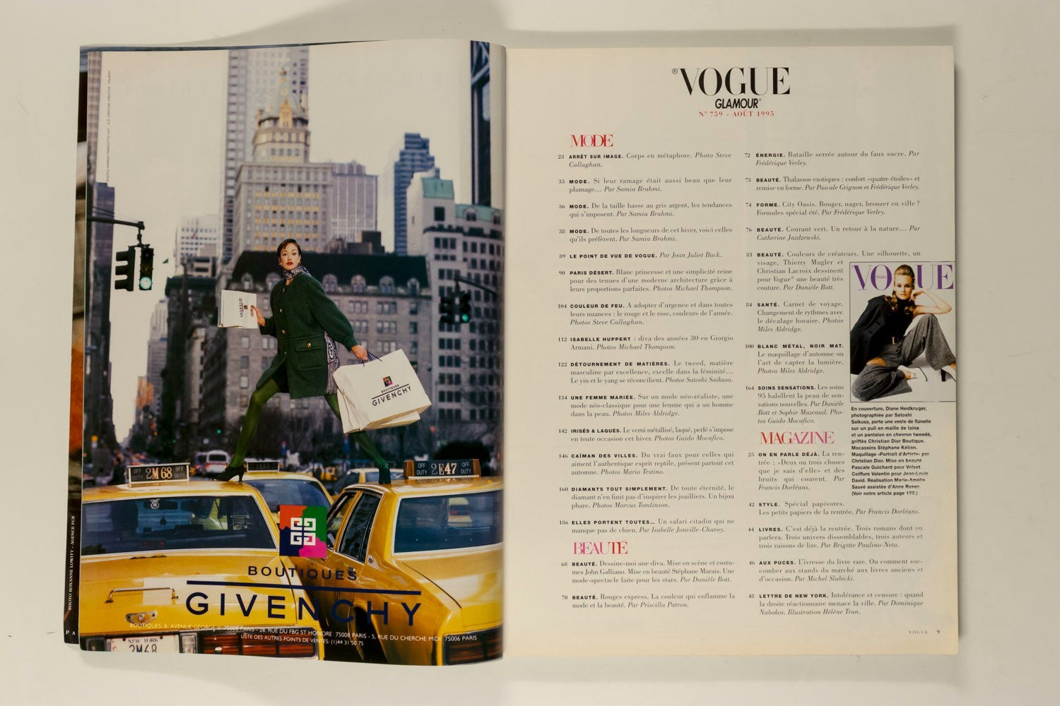 Diane Kruger MILES ALDRIDGE Isabelle Huppert PARIS VOGUE August 1995 Lacroix RTW