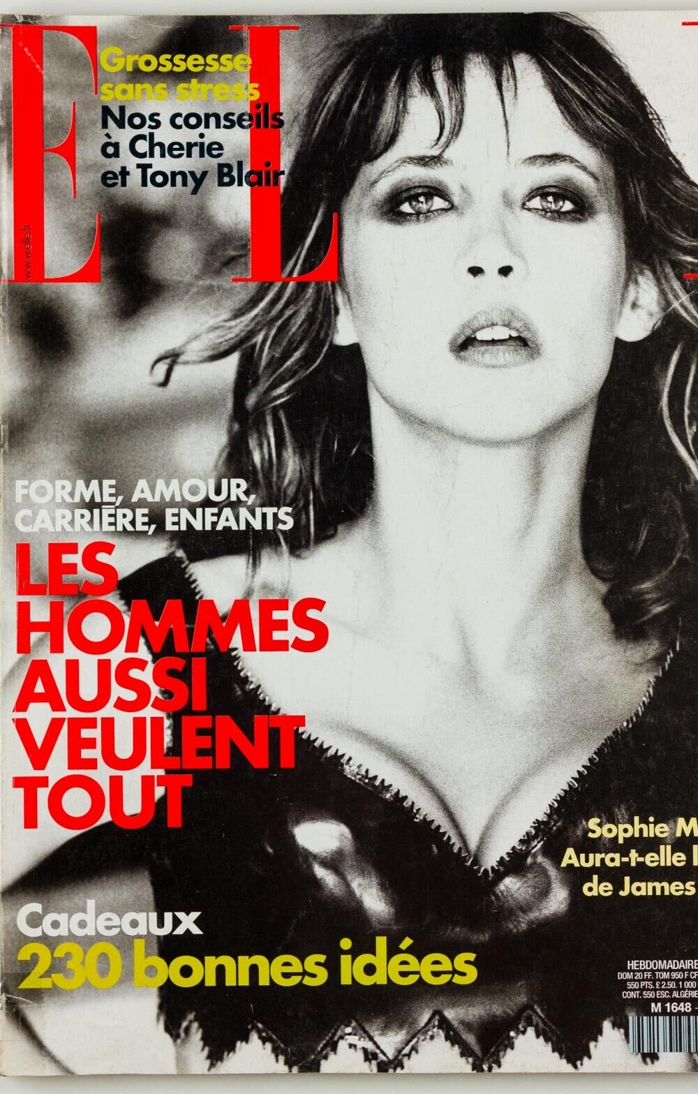 SOPHIE MARCEAU James Bond TONY & CHERIE BLAIR vtg FRENCH ELLE fashion magazine