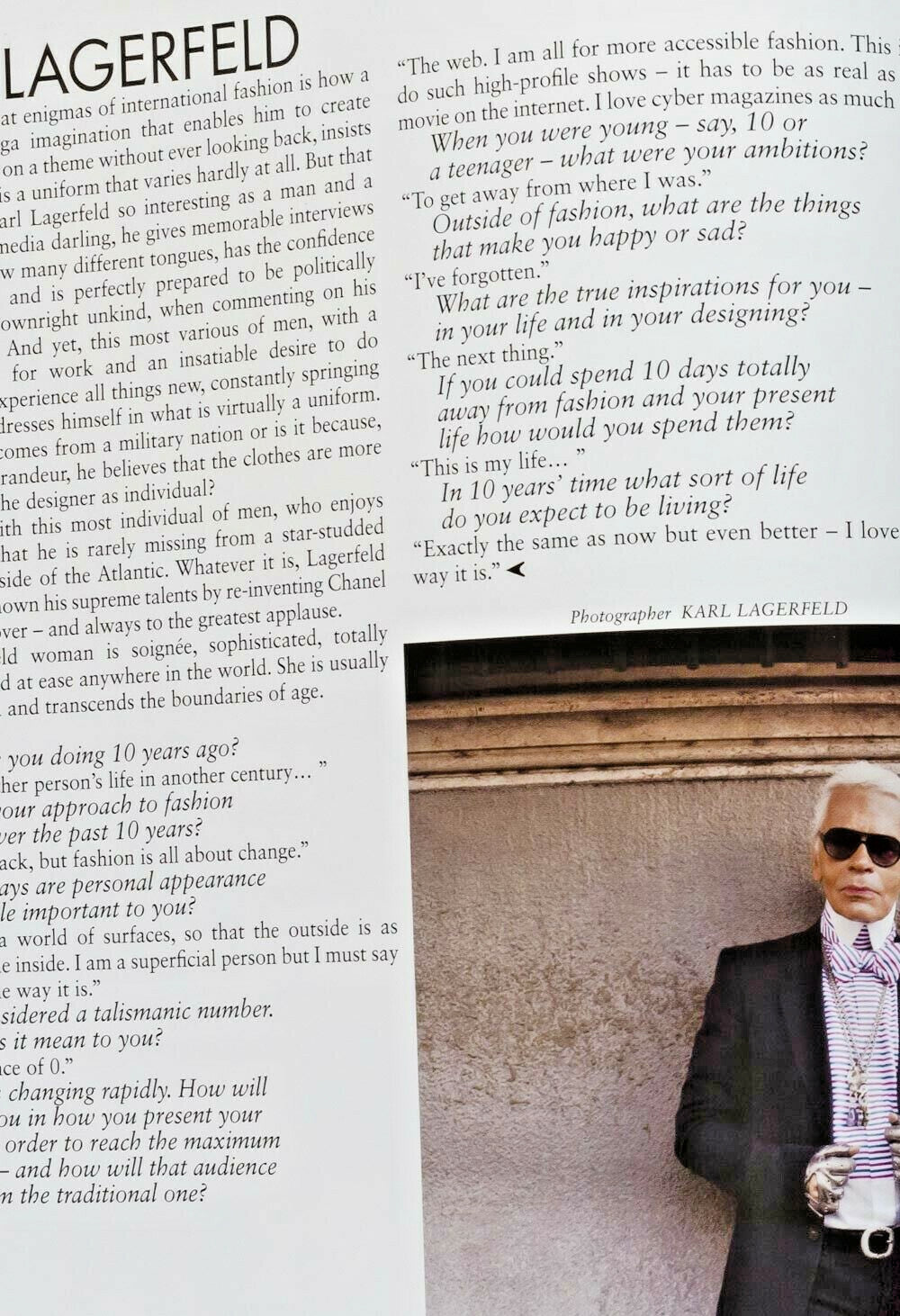 Karl Lagerfeld RIE RASMUSSEN Hannah Holman TATI COTLIAR  10 magazine Summer 2010