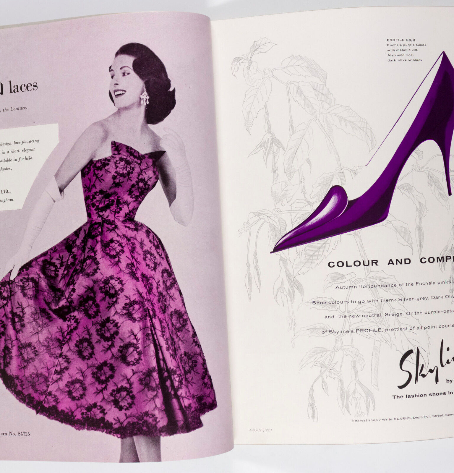 Marie Helene Arnaud NORMAN PARKINSON Helmut Newton RENE BOUCHE vtg FUCHSIA VOGUE