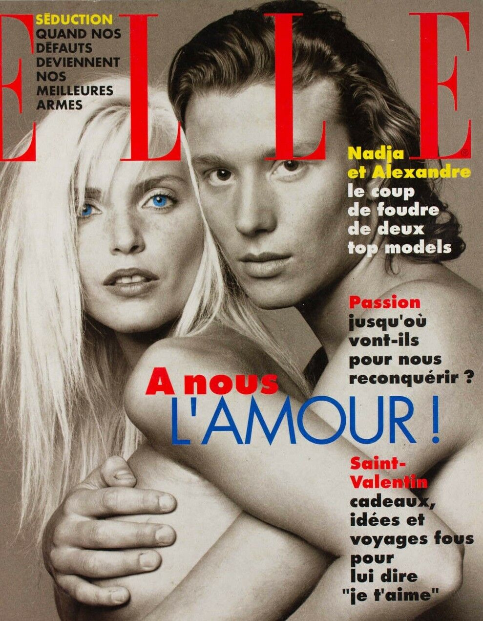 NADJA AUERMANN Alexandre Bougault FRENCH ELLE Magazine vintage 90s Paris fashion