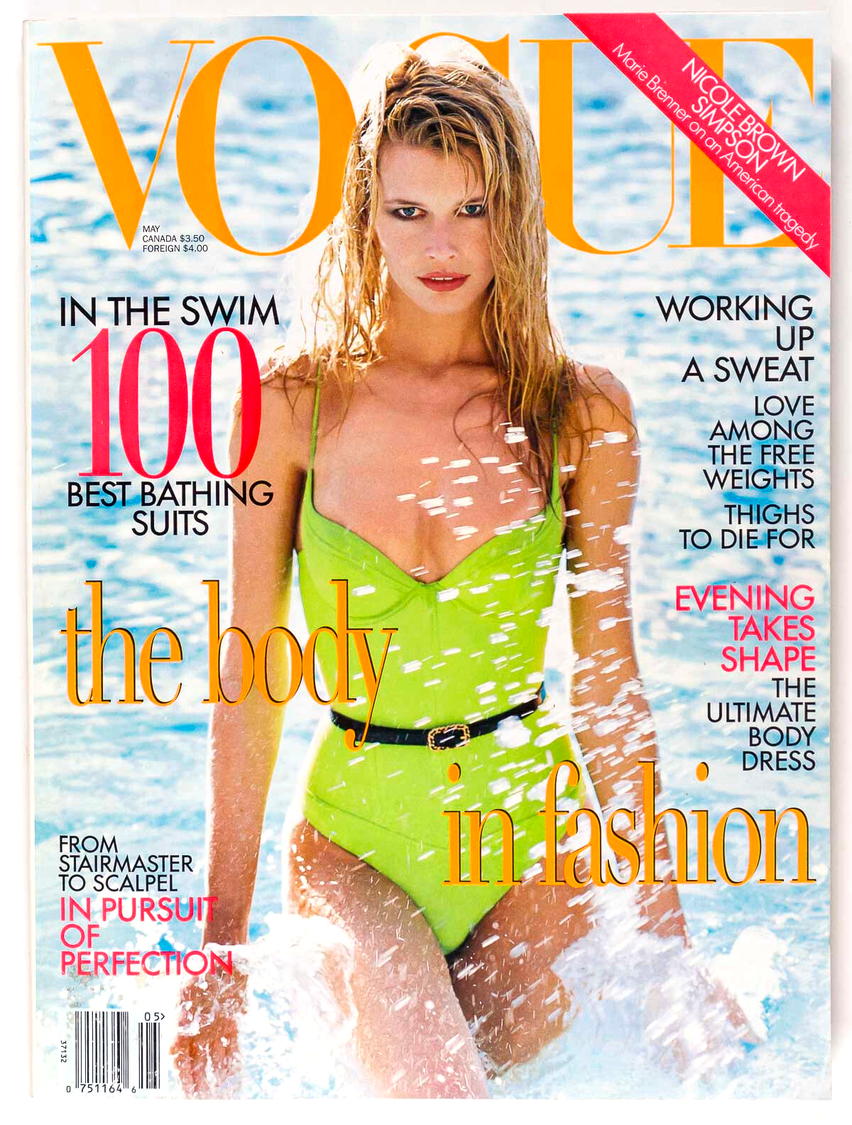 Claudia Schiffer EVA HERZIGOVA Helmut Newton US VOGUE May 1995 Trish Goff CHANEL
