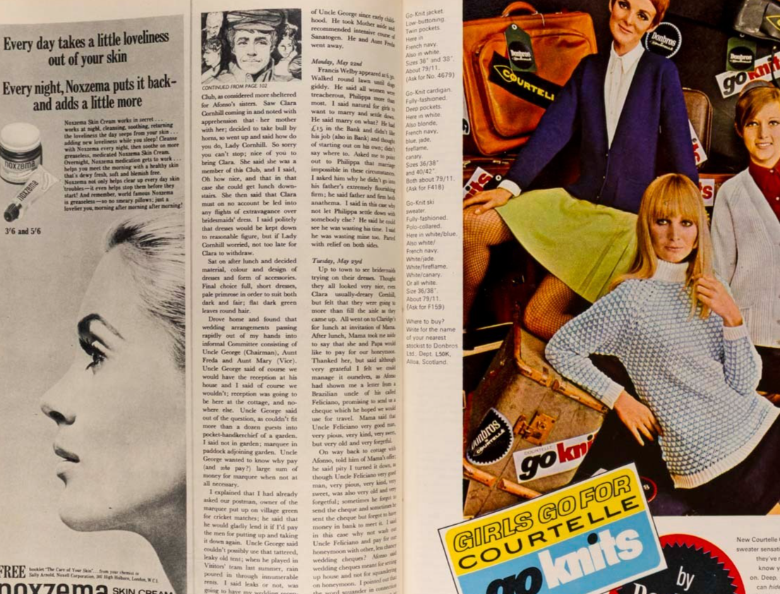 TWIGGY Mick Jagger LYNN REDGRAVE Honey magazine UK May 1967 Helmut Newton MINERS