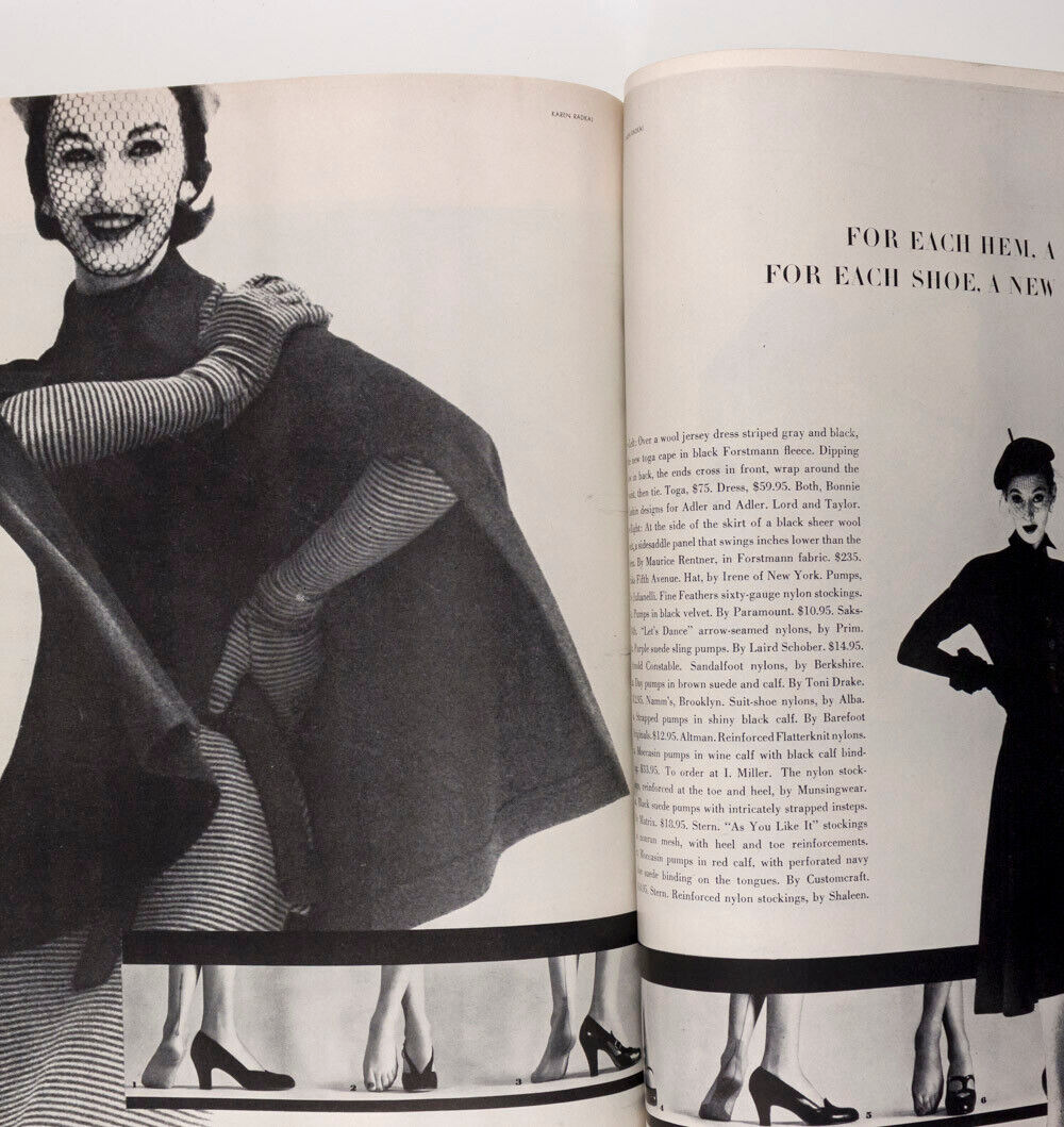 Evelyn Tripp LOUISE DAHL-WOLFE Paris Openings US FALL FASHION vtg HARPERS BAZAAR