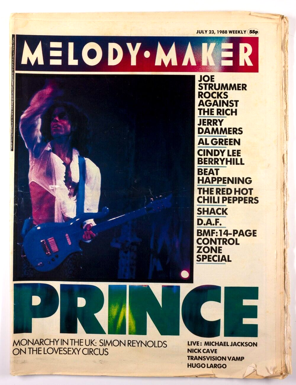 Prince AL GREEN Transvision Vamp MELODY MAKER MAGAZINE July 23 1988 Joe Strummer