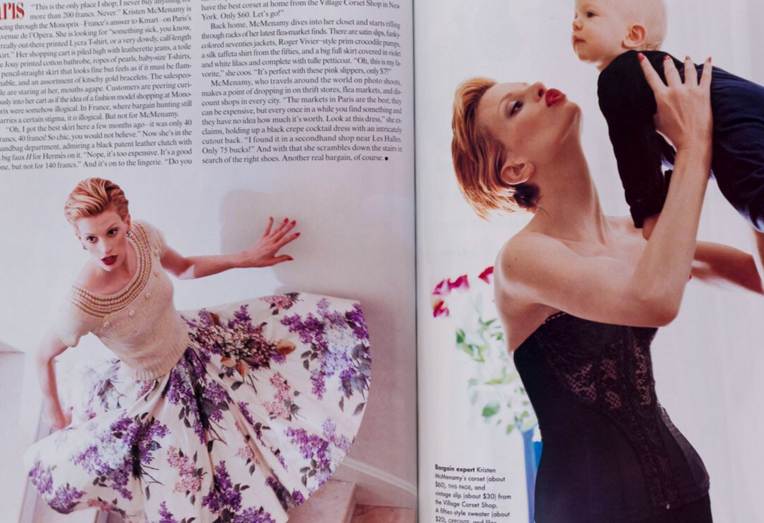 KRISTEN McMENAMY Kate Moss AMBER VALLETTA Vogue April 1995 Amanda Harlech PENN