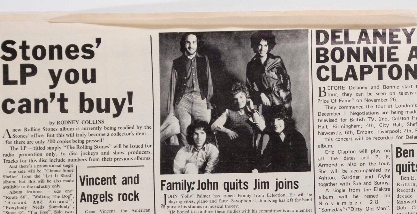 Rolling Stones JOHN LENNON Yoko Ono TREX Jimmy Cliff RECORD MIRROR November 1969