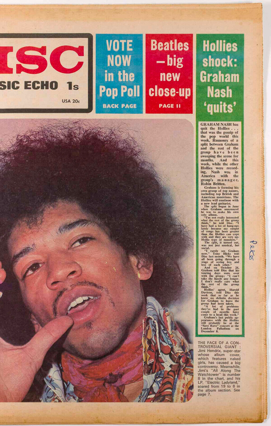 Jimi Hendrix GRAHAM NASH The Who DISC & MUSIC ECHO magazine BEATLES Ringo Starr