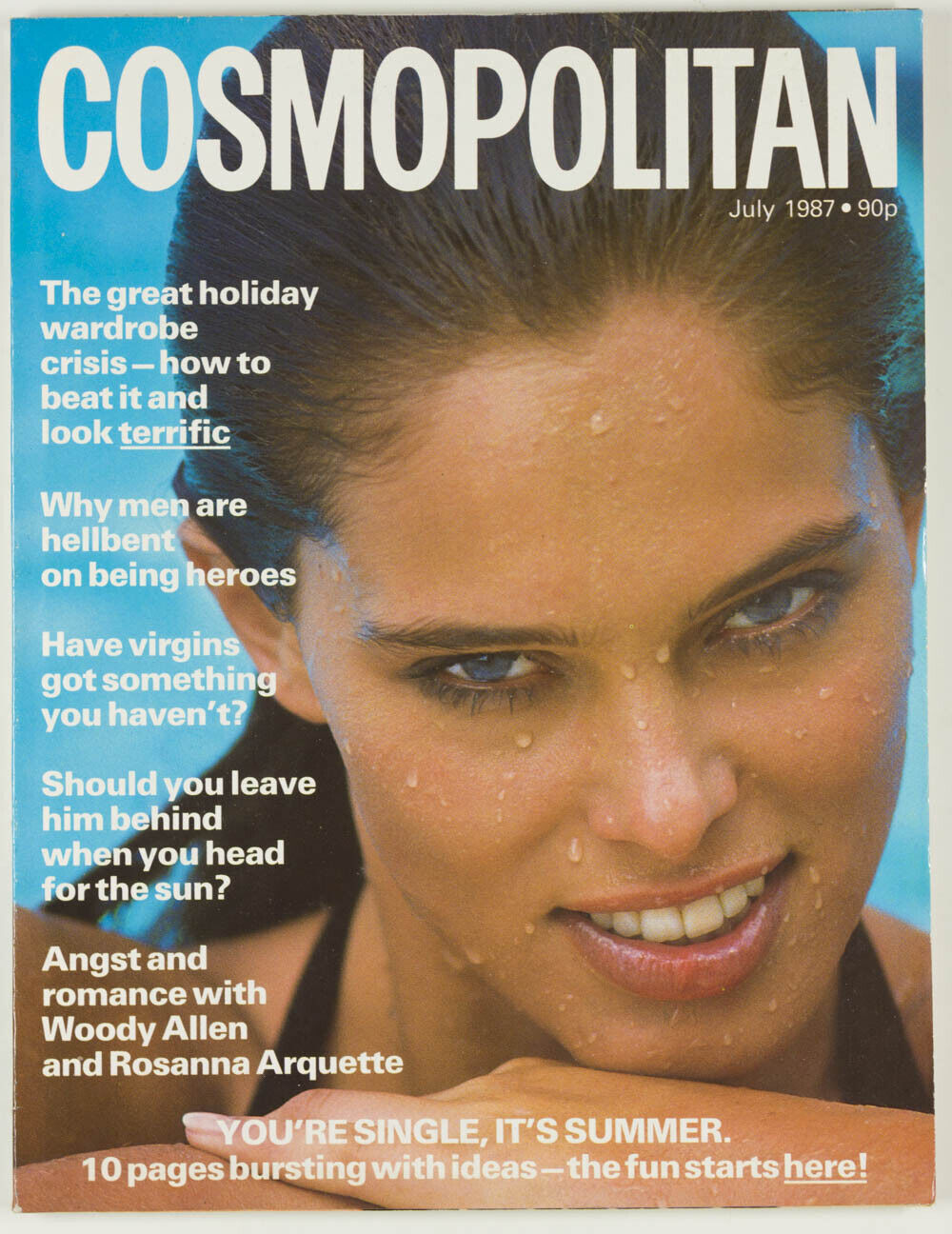 Renee Simonsen ROSANNA ARQUETTE Woody Allen GREG GORMAN Cosmopolitan 1987 July