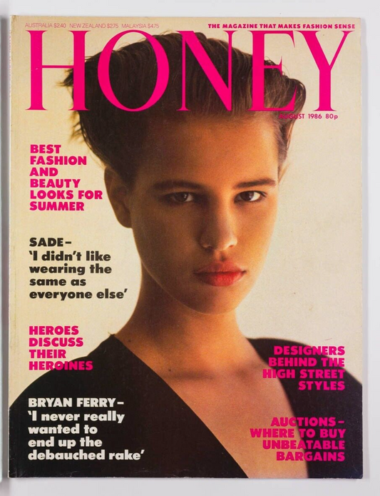 Sade BRYAN FERRY Andy Warhol CHELSEA GIRL BodyMap 80s FASHION vtg HONEY magazine