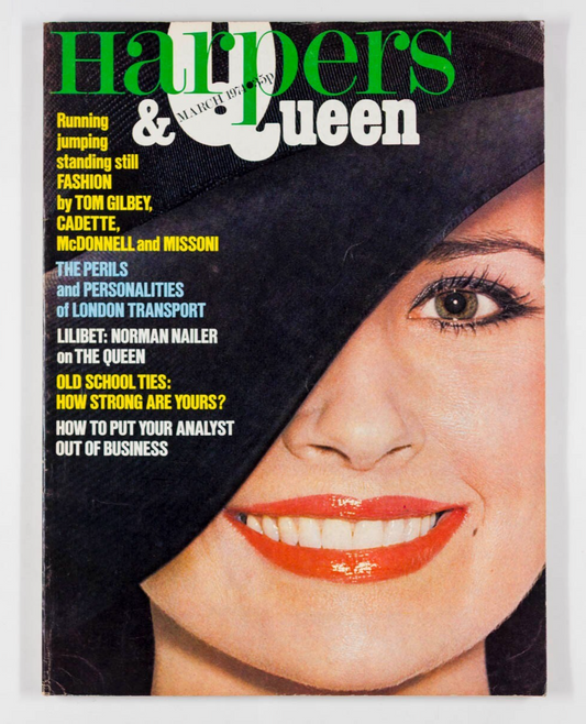 Marrian McDonnell TOM GILBEY Missoni HARPERS & QUEEN March 1974 Norman Mailer