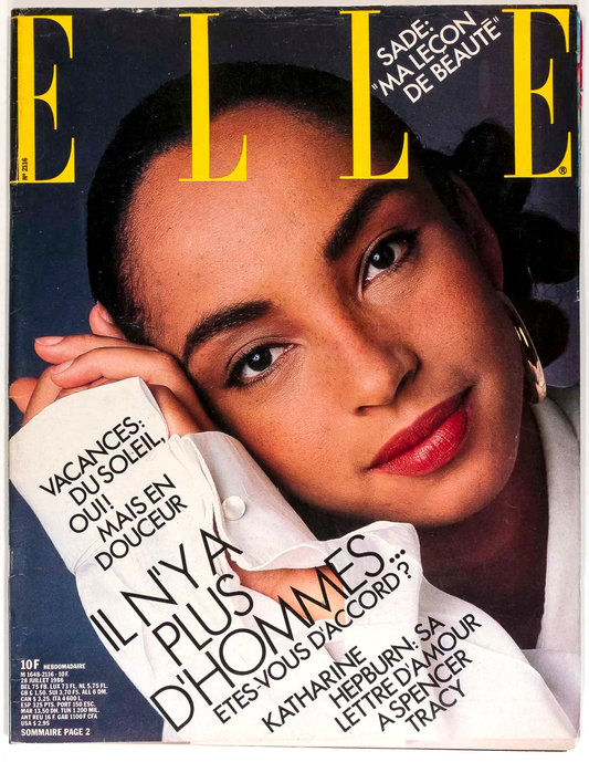 SADE ADU Molly Ringwald KATHARINE HEPBURN Elle magazine July 28 1986 Hans Feurer