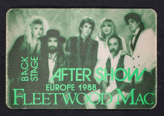 FLEETWOOD MAC Backstage Pass AFTER SHOW TOUR TICKET Europe 1988 Stevie Nicks VTG