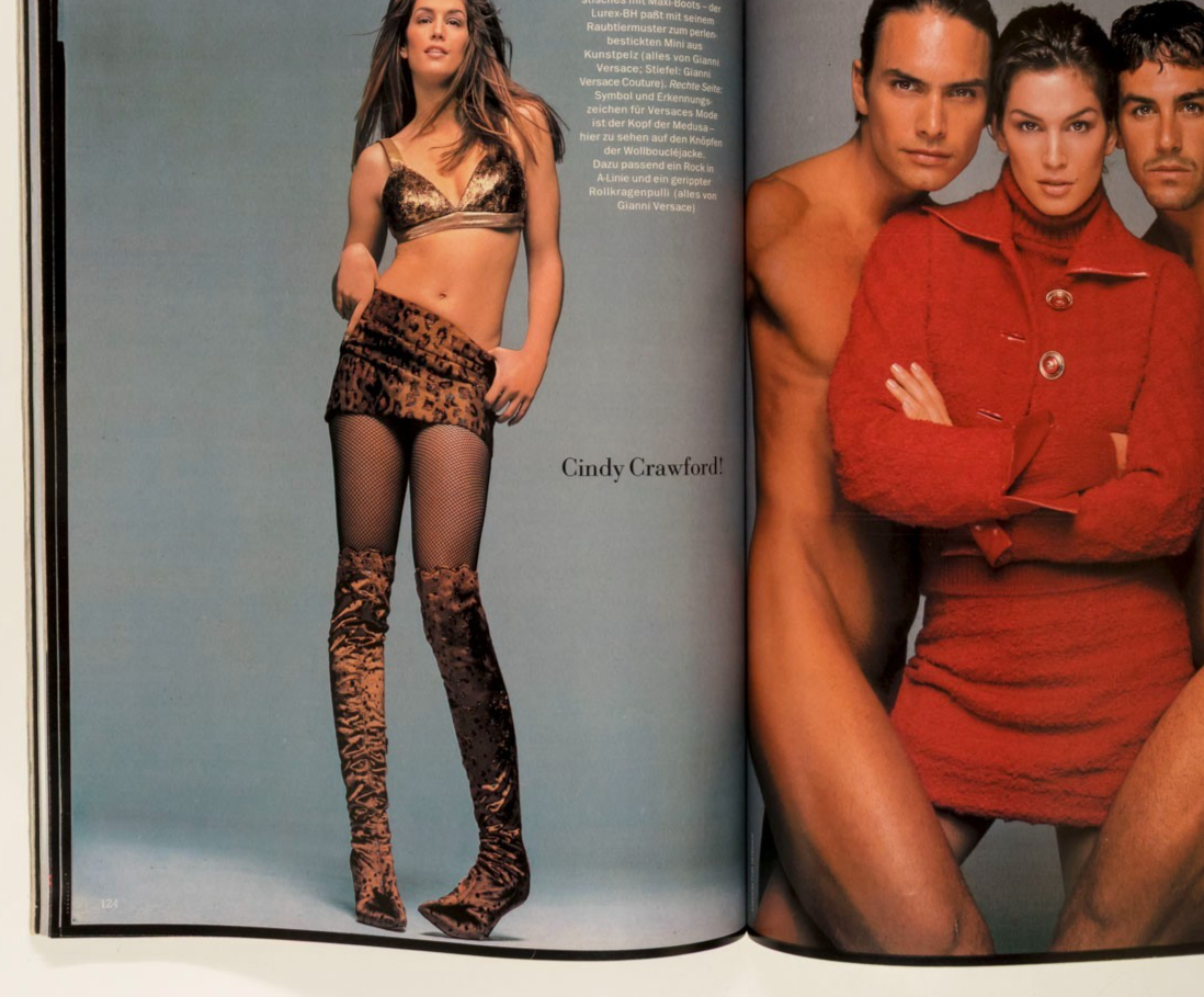 CINDY CRAWFORD Schiffer SCHENKENBERG Veruschka MARIE CLAIRE August 1994 Galliano