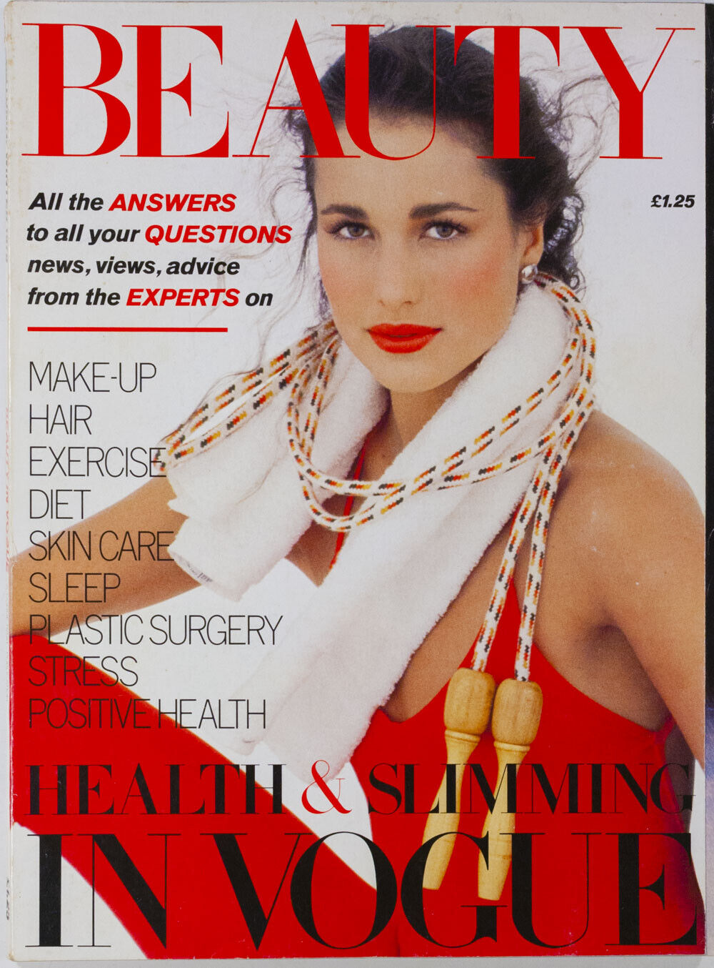 Andie MacDowell CARRIE NYGREN vtg BEAUTY IN VOGUE magazine HEALTH Make-Up HAIR