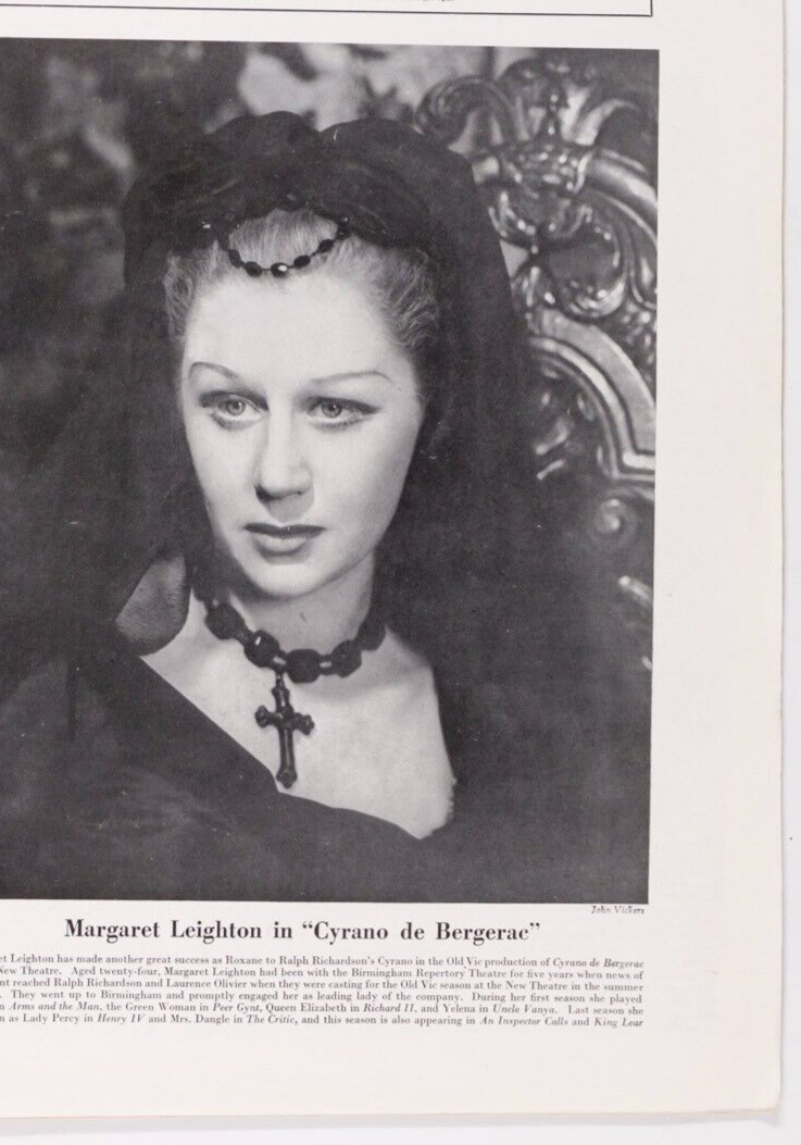 Margaret Leighton RALPH RICHARDSON Cyrano Bergerac JOHN VICKERS  Tatler magazine