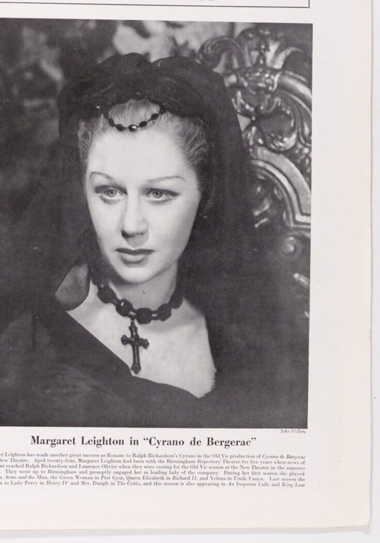 Margaret Leighton RALPH RICHARDSON Cyrano Bergerac JOHN VICKERS  Tatler magazine