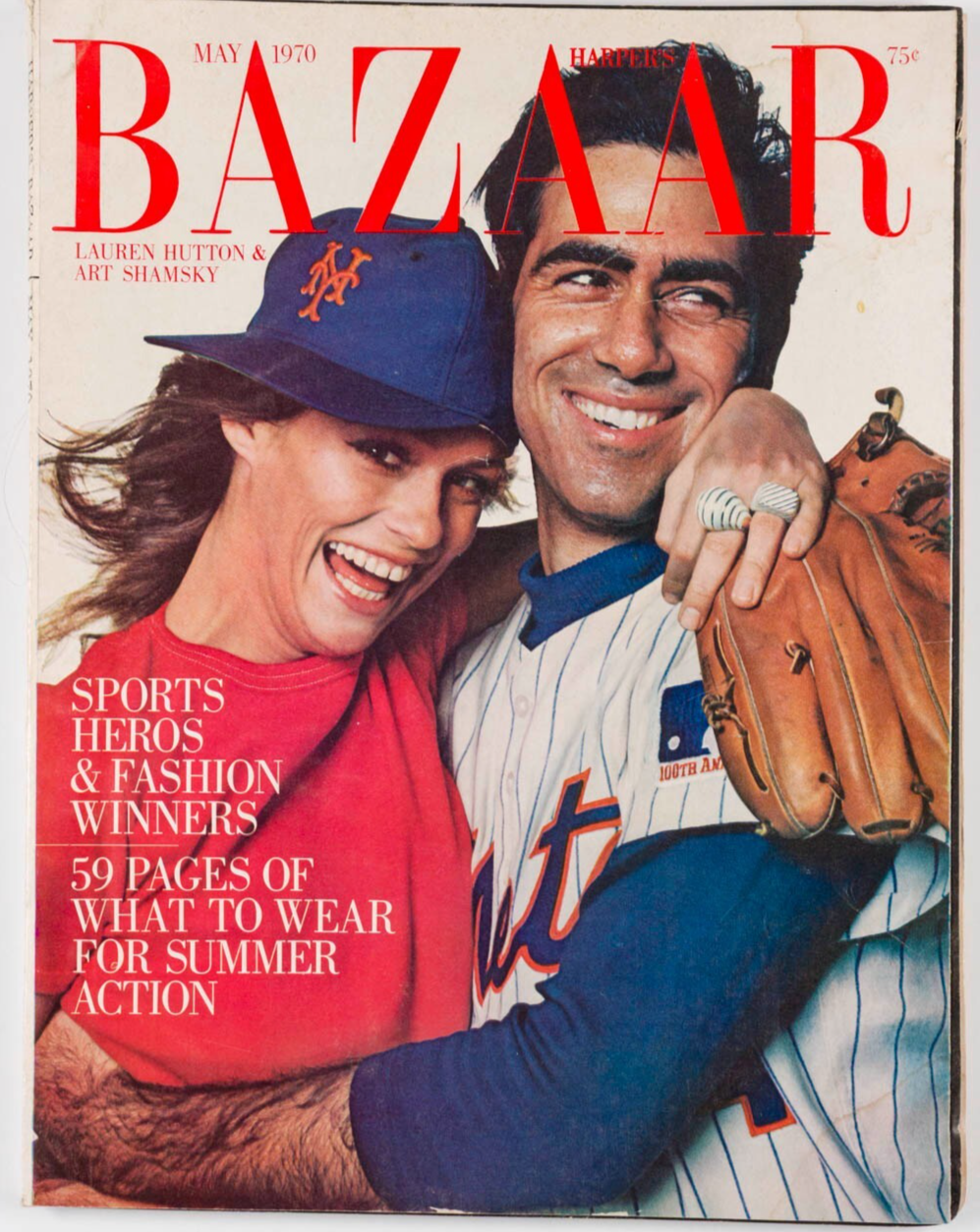 LAUREN HUTTON Art Shamsky ARTHUR ASHE Harper's Bazaar May 1970 Mark Spitz RIZZO