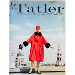 Red coat and hat London rooftop St Pauls Tatler Magazine 19th August 1959