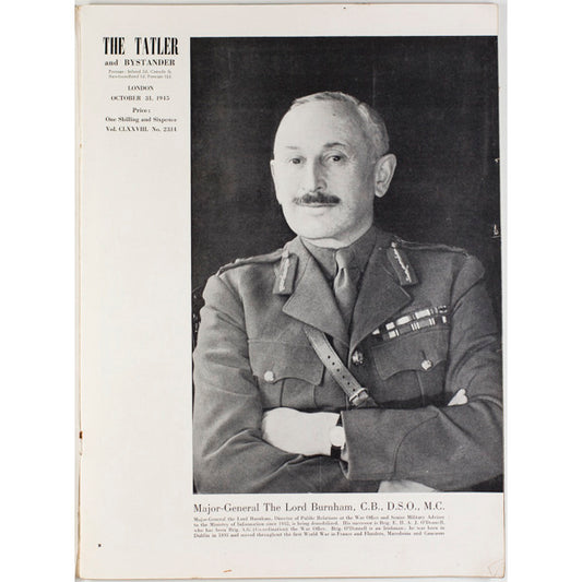 Major General The Lord Burnham WWII Tatler UK 31st October 1945