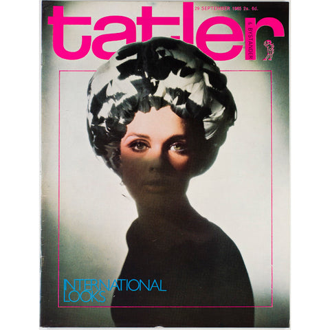 International Looks Feathered Hat Tatler magazine 29 September 1965 UK