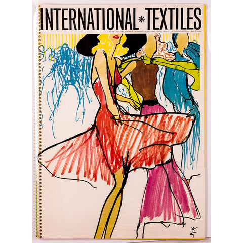 Rene Gruau / International Textiles number 480 1971 / Rare fashion illustration