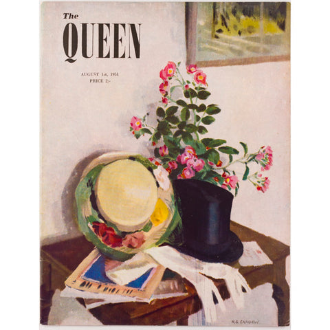 The Queen magazine 1st August 1951 Vintage Fashion illustrated cover by Cardew