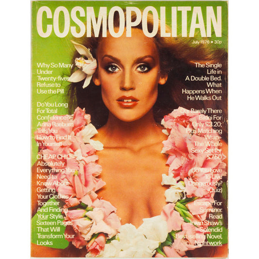 Jerry Hall The Pill Irwin Shaw Cosmopolitan Magazine July 1976