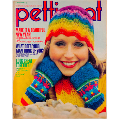 Wooly Hat and Gloves Slim for Spring Petticoat Magazine 6th January 1973