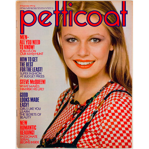 Steve McQueen Petticoat Magazine 25th September 1971