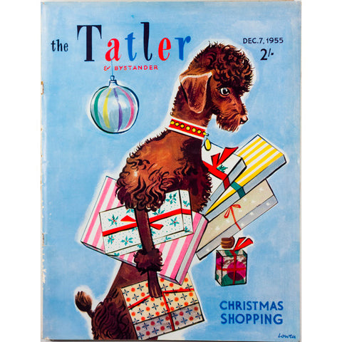 Christmas Shopping LOWEN Poodle Dog TATLER magazine UK 7 December 1955