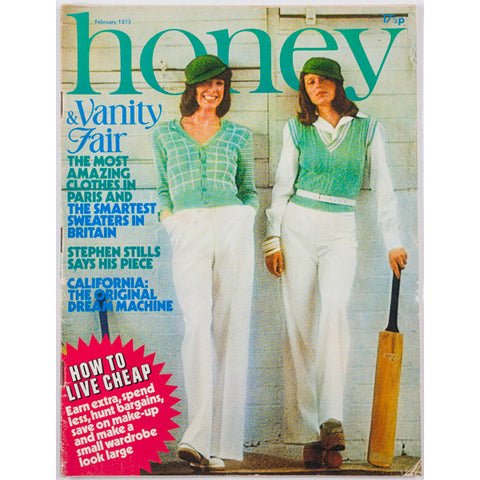 Honey Magazine UK February 1973 - Paris Collections issue Yves Saint Laurent Stephen Stills