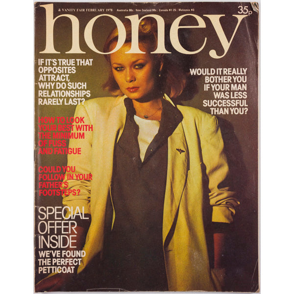 Margaret Atwood Roger Charity Honey Magazine February 1978 UK